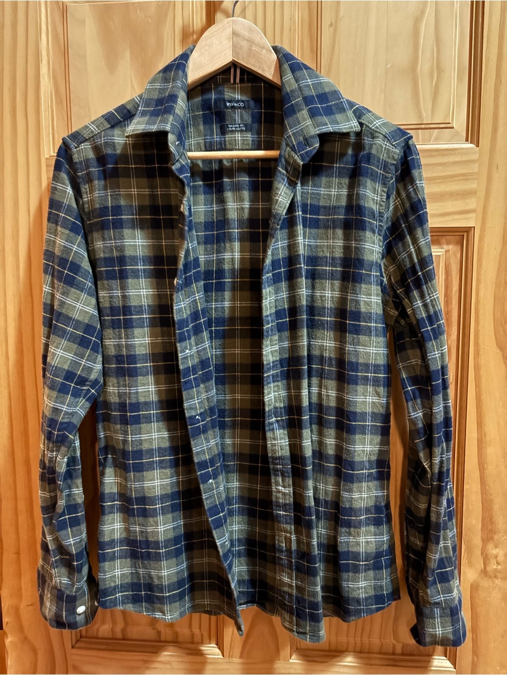 RW&CO. Navy and Olive Plaid Button-Down Shirt